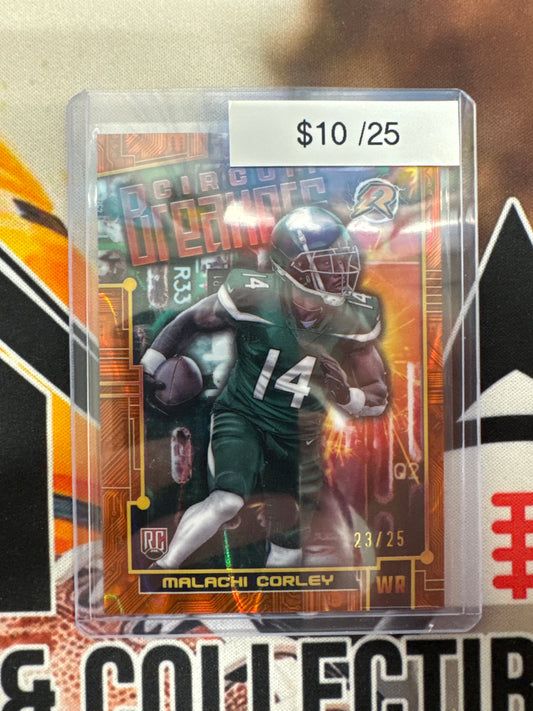 2025 Topps Resurgence Football Malachi Corley Rookie Circuit Breakers Orange Raywave /25