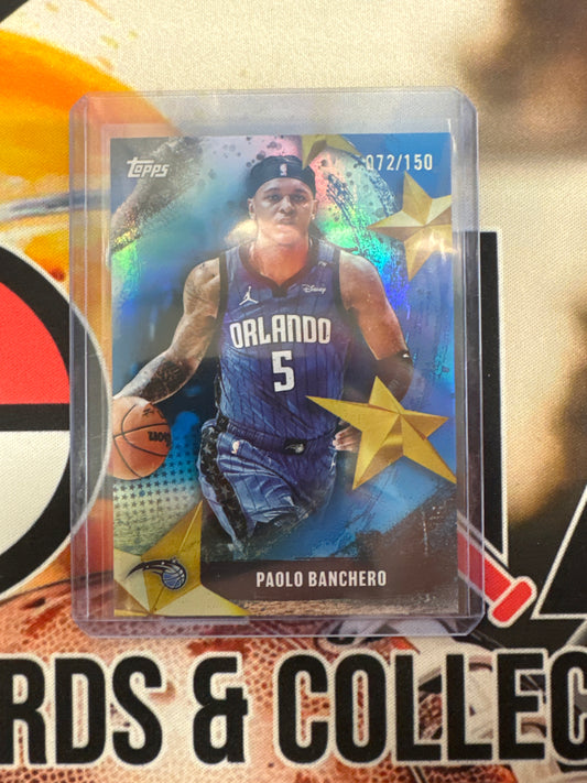 2025 Topps Flagship NBA Paolo Banchero Stars Of NBA Blue Refractor /150