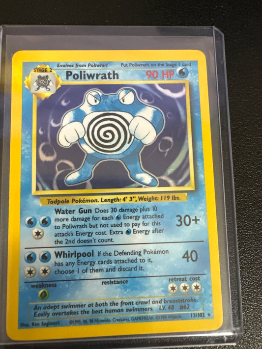 Pokémon Poliwrath Holo 13/102 base set LP