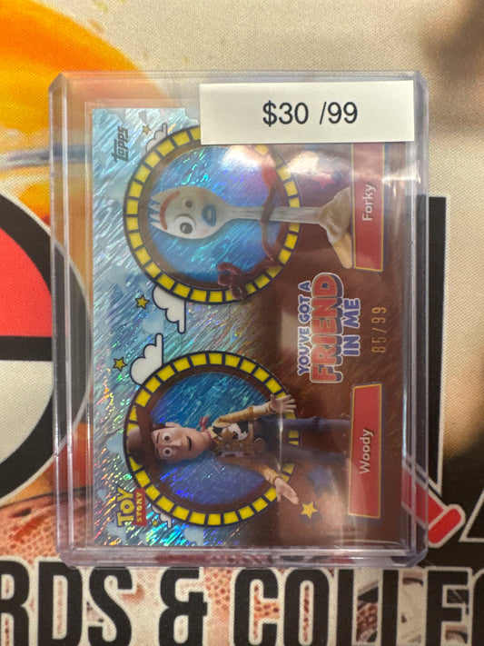 2026 Topps Toy Story 30th Anniversary Woody & Forky You’ve Got A Friend In Me Woodys Cowboy Hat Shimmer /99