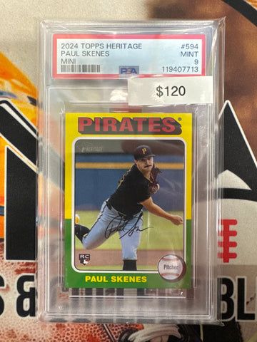 2024 Topps Heritage MLB Paul Skenes Rookie Mini PSA 9