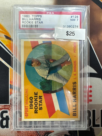 1960 Topps MLB Bill Harris Rookie Star Sport Magazine PSA 7
