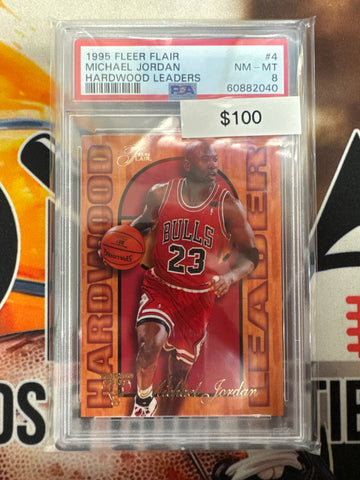 1995 Fleer Flair Basketball Michael Jordan Hardwood Leaders PSA 8