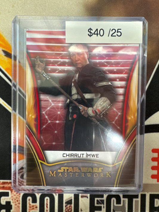 2025 Topps Star Wars Masterwork Chirrut Imwe Red Refractor /25