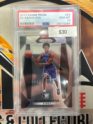 2017 Panini Prizm NBA De’Aaron Fox Rookie PSA 10