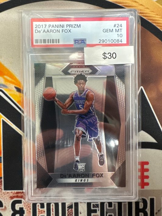 2017 Panini Prizm NBA De’Aaron Fox Rookie PSA 10