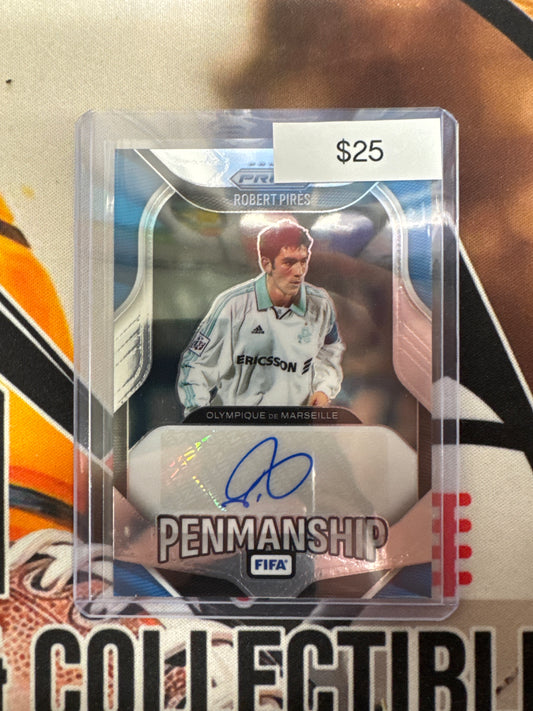 2025-26 Panini Prizm FIFA Soccer Robert Pires Penmanship Autograph