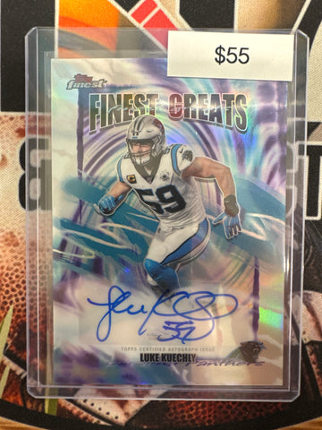 2025 Topps Finest NFL Luke Kuechly Finest Greats Autograph Refractor
