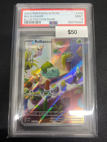 Pokémon Bulbasaur Illustration Rare Stellar Crown 143/142 PSA 9