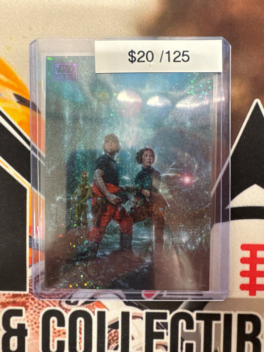 2025 Topps Star Wars Galaxy Separated At Birth Purple Speckle Refractor /125