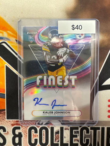 2025 Topps Finest NFL Kaleb Johnson Rookie Finest Autograph