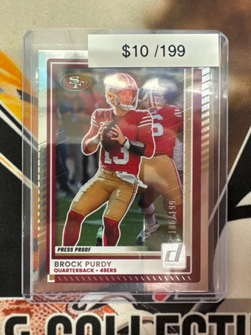 2025 Panini Donruss NFL Brock Purdy Press Proof Silver /199