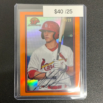 2019 Bowman Chrome 30th Anniversary Orange Refractor Nolan Gorman /25