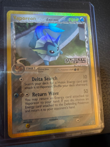 Pokemon Vaporeon delta species 18/113 Delta Species reverse holo DM