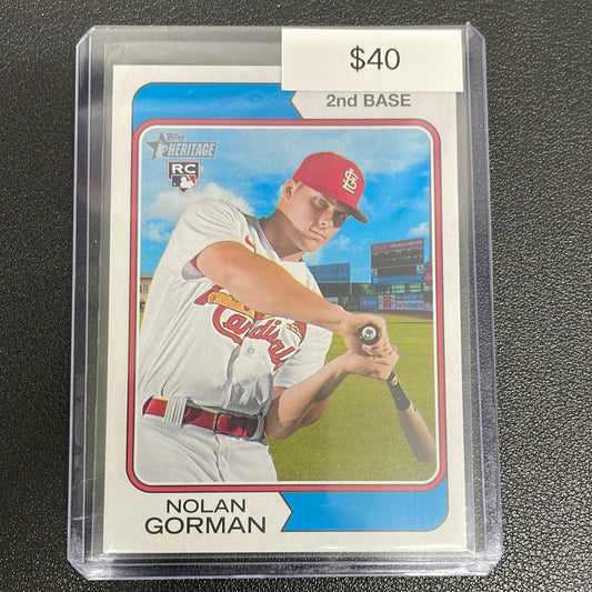 2023 Topps Heritage Nolan Gorman Rookie Error