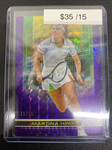 2024 Topps Chrome Tennis Martina Hingis Purple Geometric Refractor /15