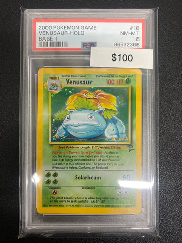 Pokémon Base Set 2 Venusaur Holo PSA 8