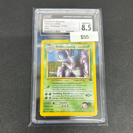 Pokémon Giovanni’s Nidoking Gym Challenge Holo 7/132 CGC 8.5