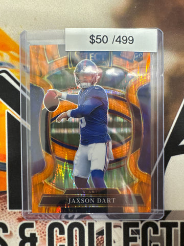 2025 Panini Select NFL Jaxson Dart Rookie Orange Wave Prizm /499