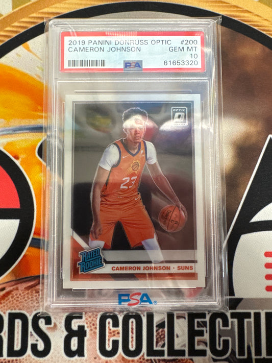 2019 Panini Donruss Optic NBA Cameron Johnson Rated Rookie PSA 10