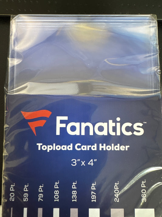 Fanatics Topload Card Sleeves - 3” x 4” 35pt