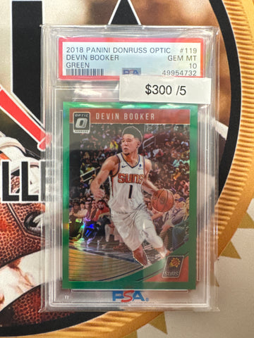 2018 Panini Donruss Optic NBA Devin Booker Green Refractor /5 PSA 10
