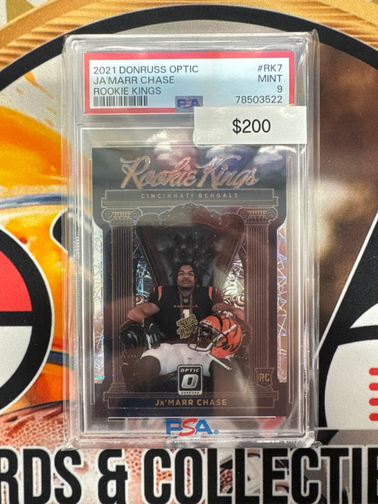 2021 Panini Donruss Optic NFL Ja’Marr Chase Rookie Kings PSA 9