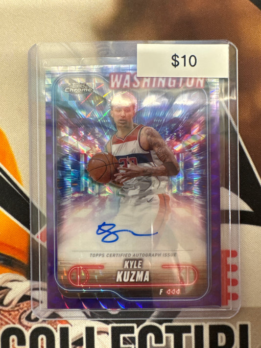 2024-25 Topps Chrome Basketball Kyle Kuzma Autograph Purple Geometric