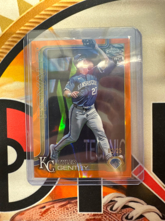 2025 Topps Chrome MLB Tyler Gentry Rookie Orange RayWave Refractor /25