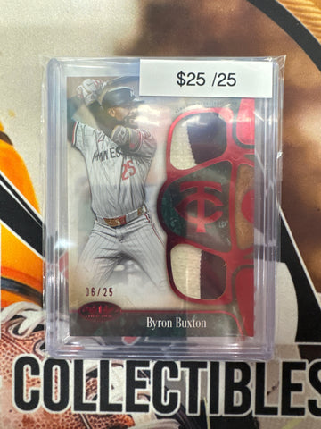 2026 Topps Tier One MLB Byron Buxton Tier One Dual Relic Red Refractor /25