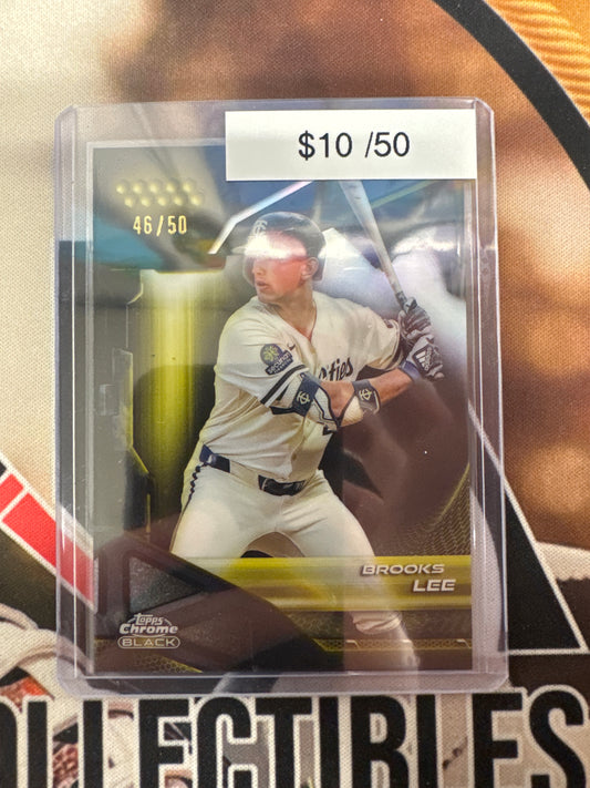 2026 Topps Chrome Black MLB Brooks Lee Gold Refractor /50