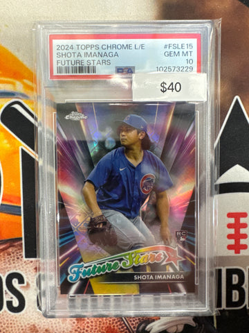 2024 Topps Chrome Logofractor Edition MLB Shota Imanaga Rookie Futures Stars PSA 10