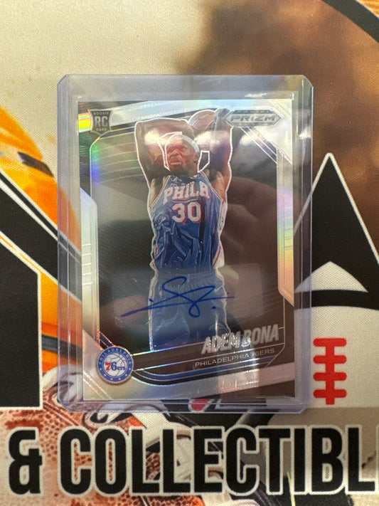 2024-25 Panini Prizm Black NBA Adem Bona Rookie Silver Autograph
