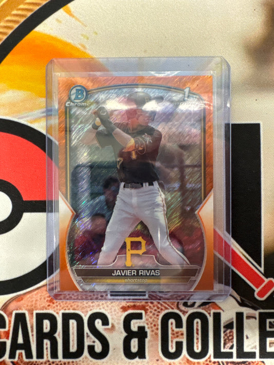 2023 Topps Bowman Chrome Javier Rivas 1st Bowman Orange Shimmer /25