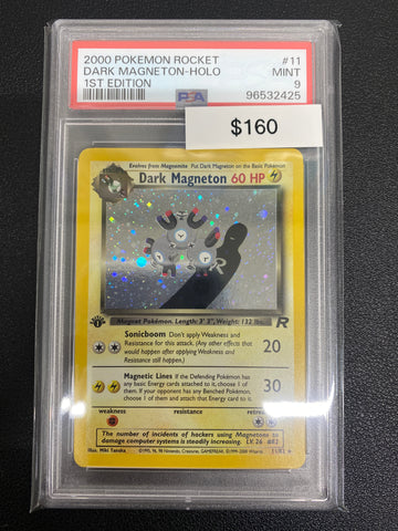 Pokémon 1st Edition Team Rocket Dark Magneton Holo PSA 9