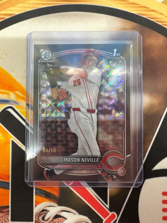 2025 Bowman Chrome MLB Mason Neville 1st Bowman Black Geometric Refractor /10