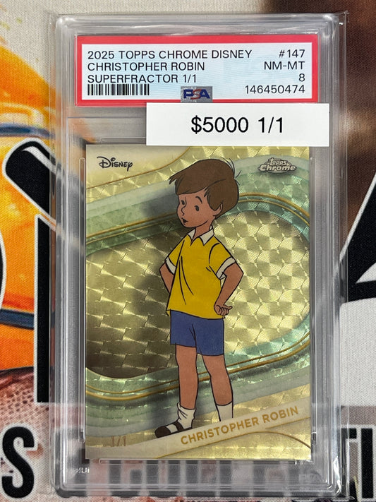 2025 Topps Chrome Disney Christopher Robin Superfractor 1/1 PSA 8