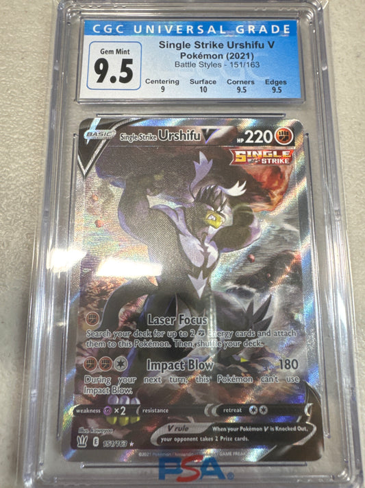 Pokemon Single Strike Urshifu V 151/163 CGC 9.5