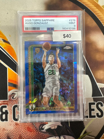 2025 Topps Chrome NBA Sapphire Huge Gonzalez Rookie PSA 9