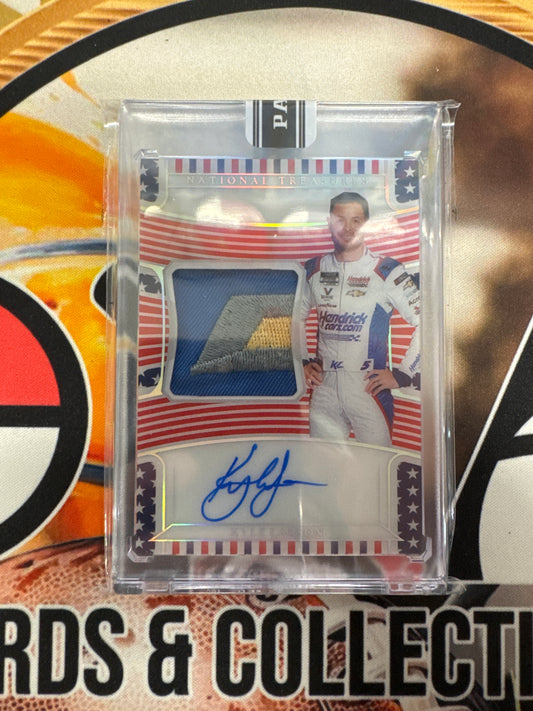 2025 Panini Black Box Kyle Larson National Treasures Patch Autograph 1/1