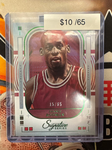 2025-26 Panini Signature Series Basketball Dennis Rodman Green Prizm /65