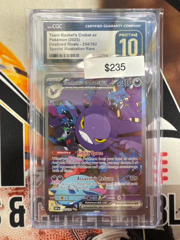 Pokemon Team Rocket’s Crobat ex 234/182 CGC Pristine 10