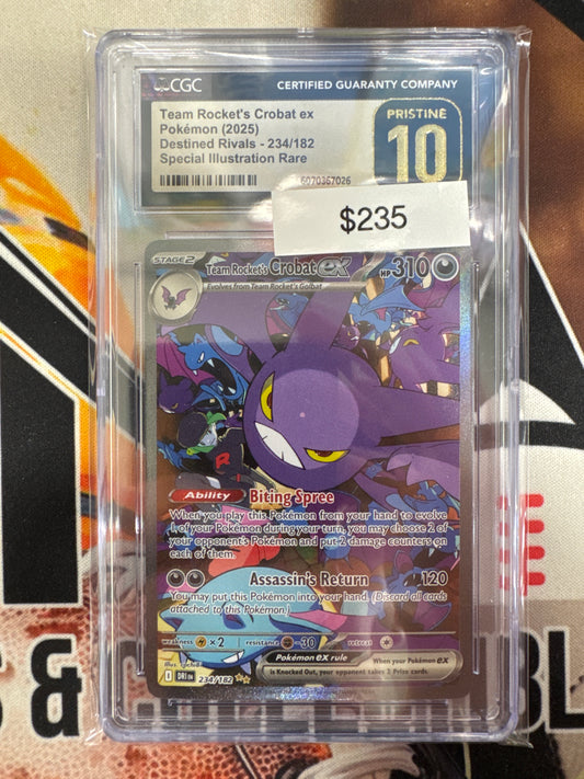 Pokemon Team Rocket’s Crobat ex 234/182 CGC Pristine 10