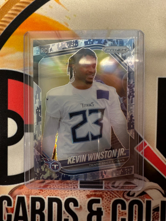 2025 Panini Prizm NFL Kevin Winston Jr. Rookie Camo Prizm /25