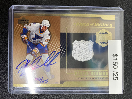 2000 Upper Deck Black Diamond Dale Hawerchuk A Piece Of History 500 Goal Club Patch Auto /25