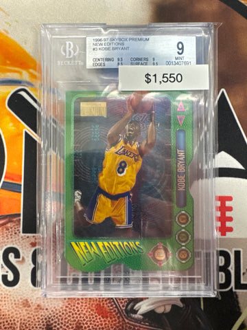 1996-97 Skybox Premium Kobe Bryant New Editions Rookie Die-Cut BGS 9
