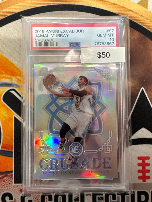 2016 Panini Excalibur Basketball Jamal Murray Crusade Silver Prizm PSA 10