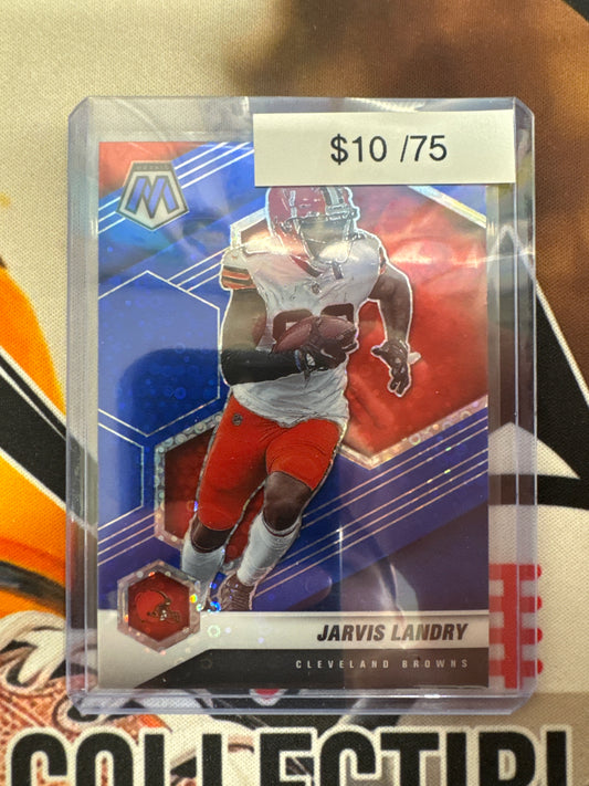 2021 Panini Mosaic NFL Jarvis Landry Blue Disco Mosaic /75