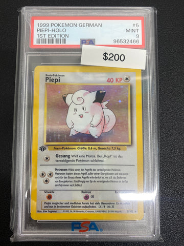 Pokémon German 1st Edition Base Set Clefairy (Piepi) Holo PSA 9