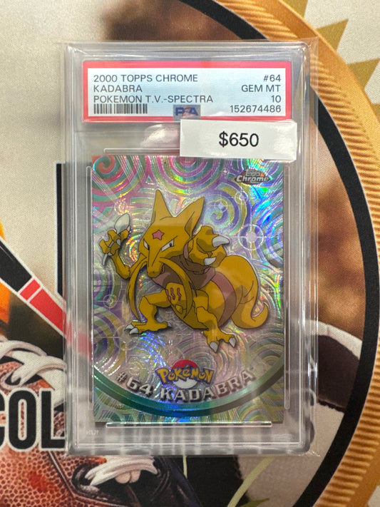 2000 Topps Chrome Pokemon Kadabra Pokemon TV Spectra PSA 10